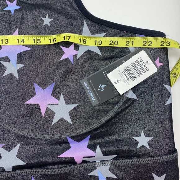 Torrid Women’s Active Wicking Sports Bra Performance Core Stars Shiny Grey - Picture 14 of 14